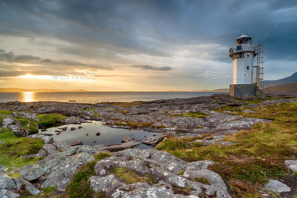 Sunset at Rhue lighthouse near Ullapool Stock Photo by flotsom | PhotoDune